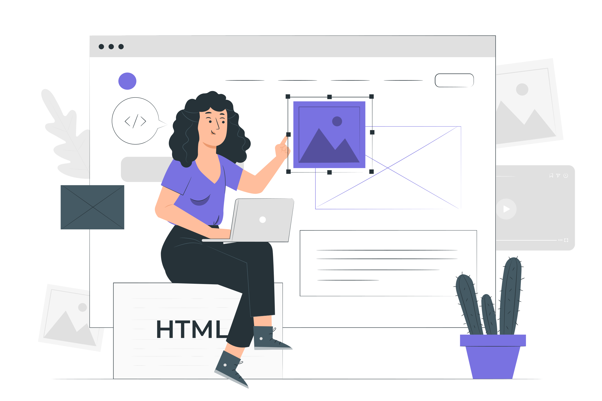 Ilustração representando desenvolvimento de sites